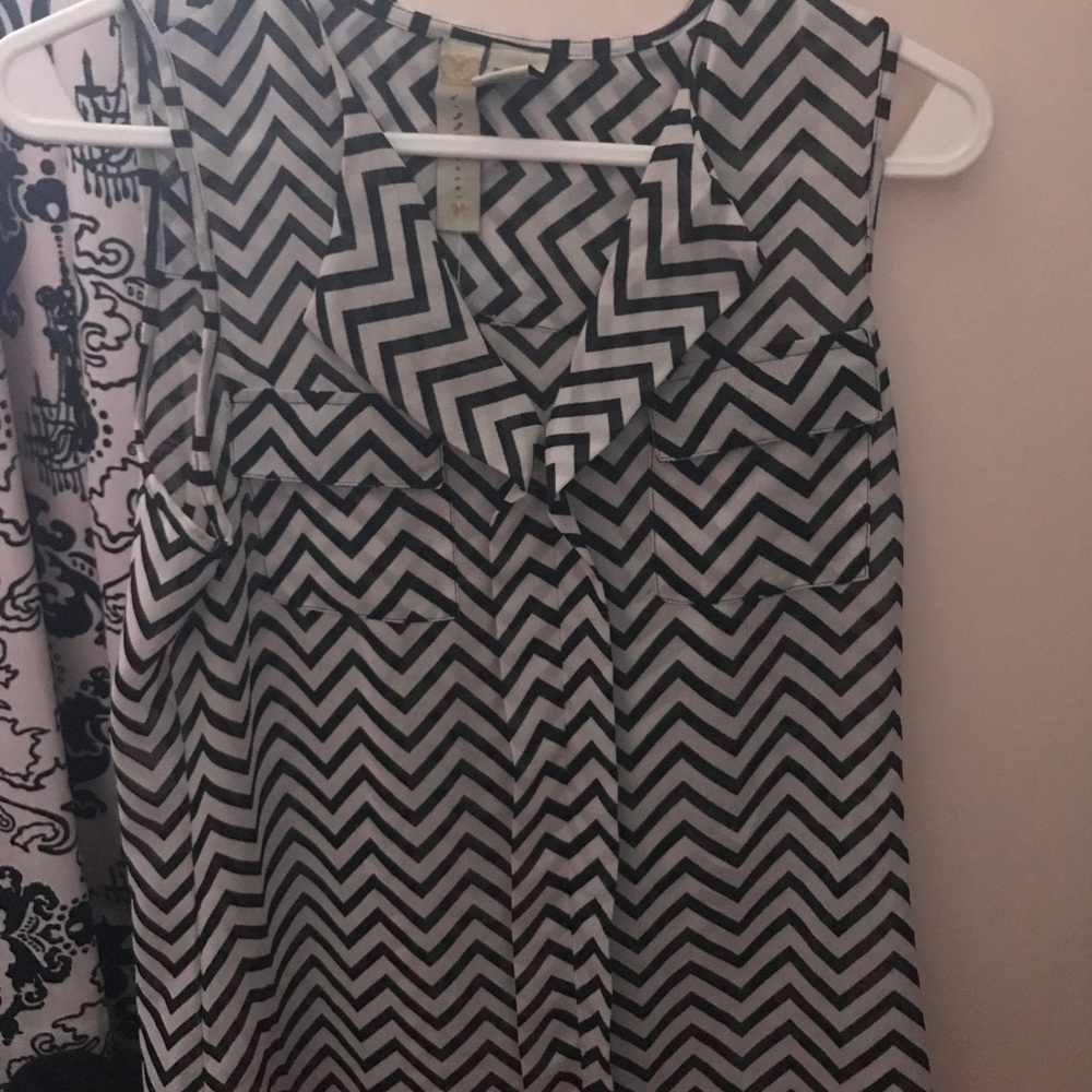 Black and white blouse